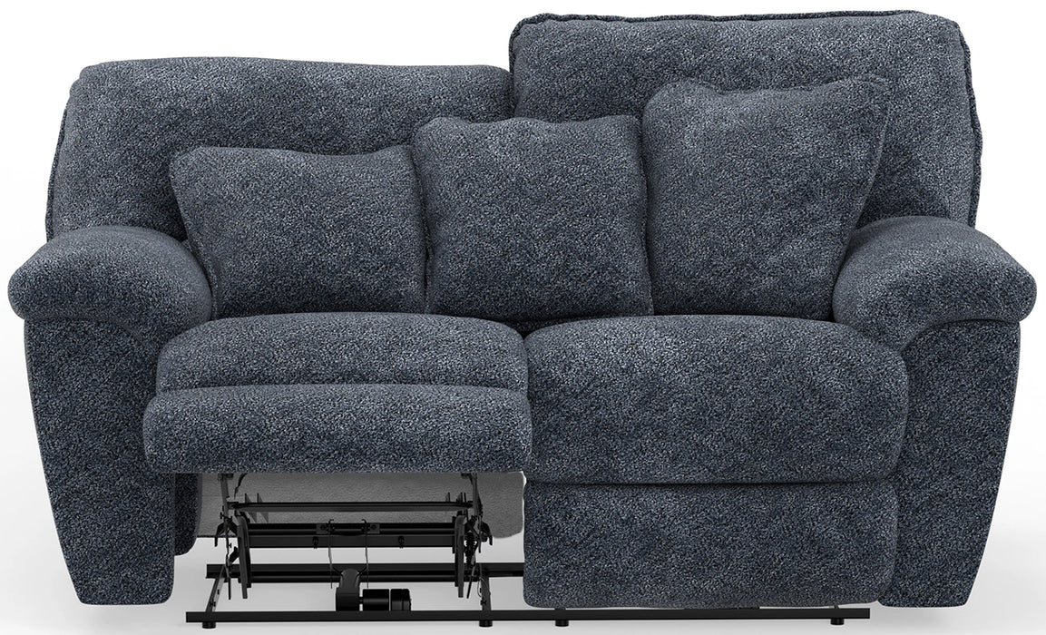Paxon Smoke Reclining Loveseat W/ Power Headrest