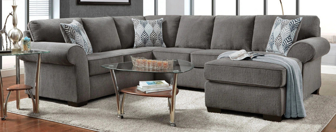 Charisma Smoke 3Pc Sectional