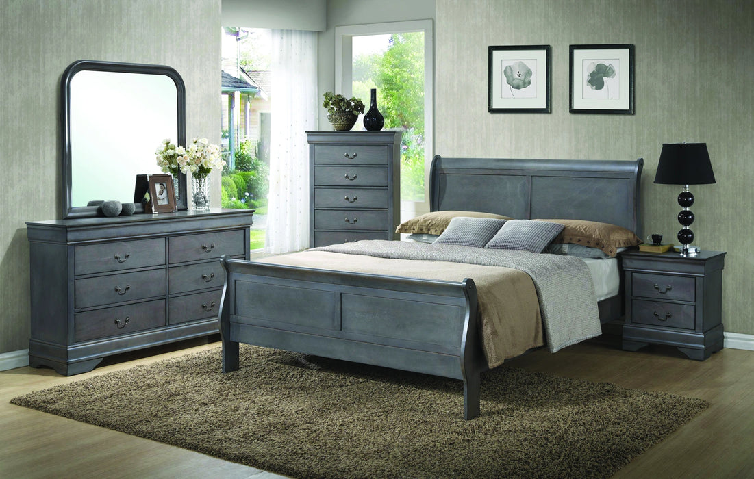 Louis Philippe Grey Nightstand