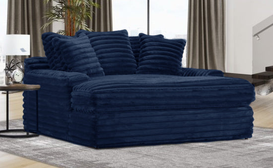 Jenna Midnight Mega Chaise W/Usb & C-Port