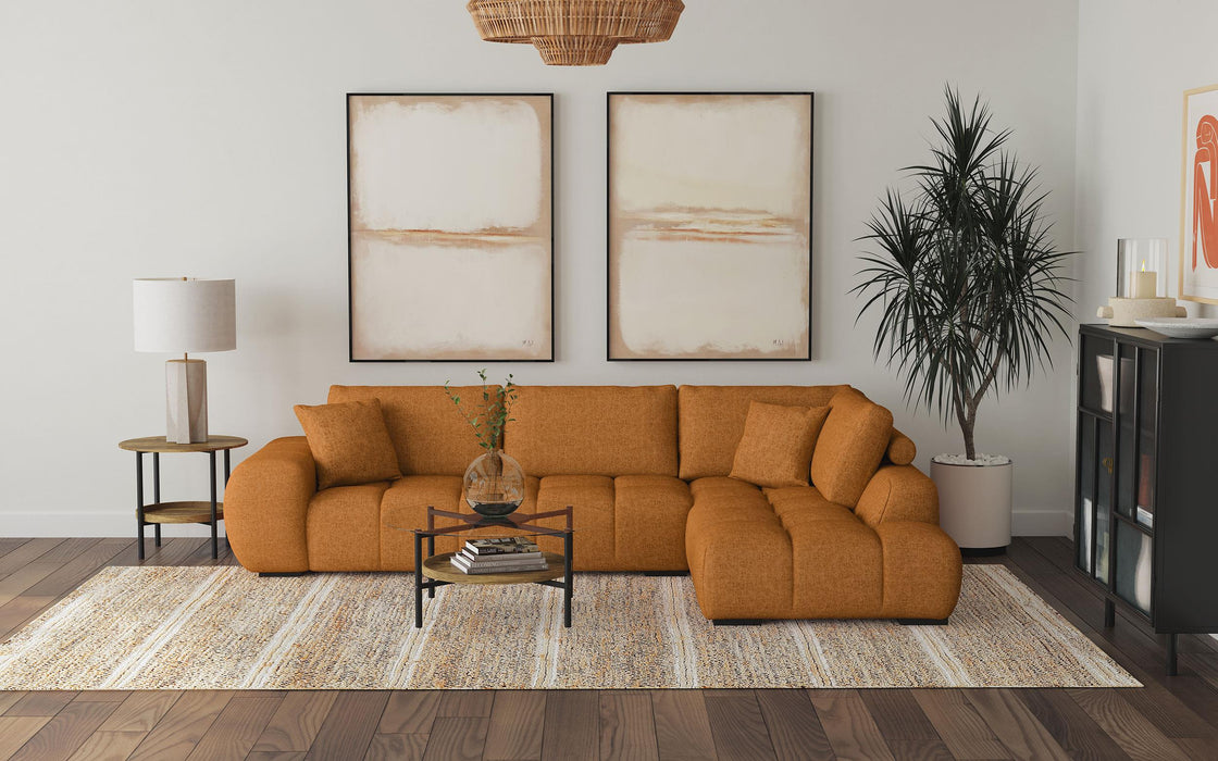 Camacho Upholstered Chaise Sectional Sofa Amber
