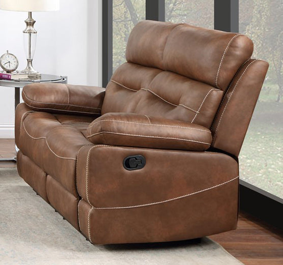 Palomino Brown Reclining Loveseat