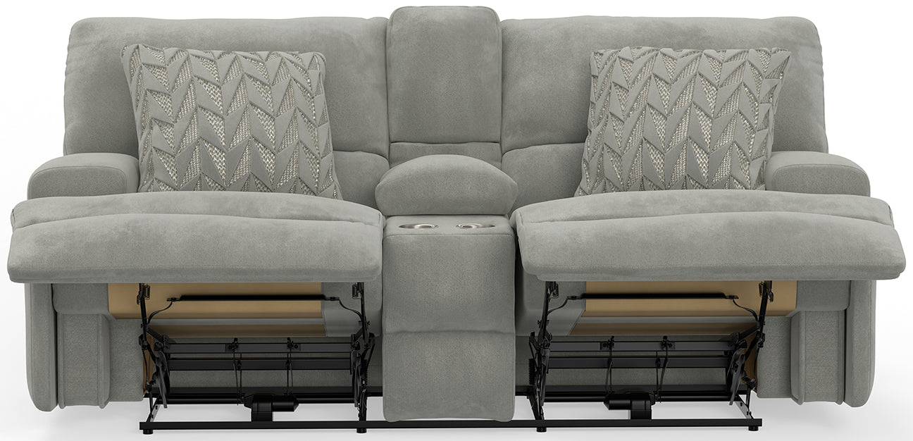 Renaldo Stone Zero Gravity Recining Loveseat W/Console