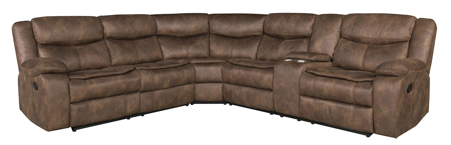 Dorado Walnut 3pc Sectional Laf, Raf & Wedge