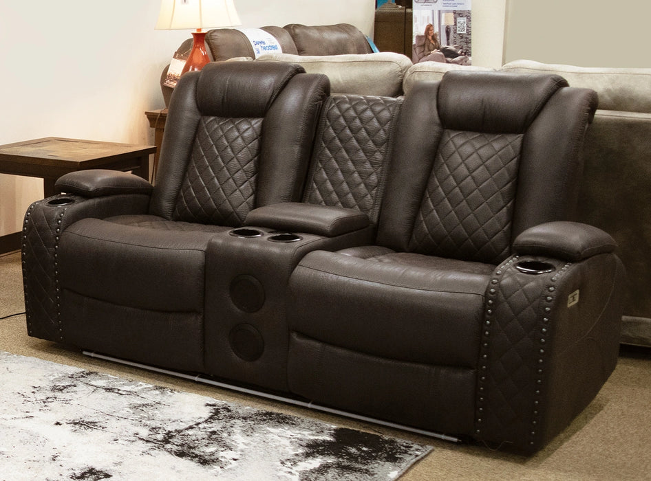 Omega Brown Power Reclining Loveseat