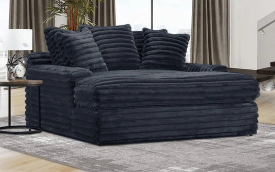 Jenna Onyx Mega Chaise W/Usb &C-Port