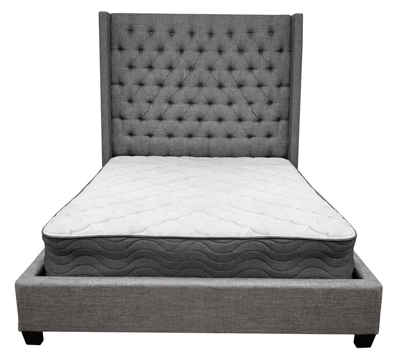 King Size Warren Grey Upholstered Headboard & Footboard & 4 Slats