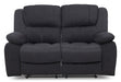 London Charcoal Reclining Loveseat image