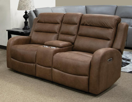 Avanti Brown Power Loveseat W/Console image