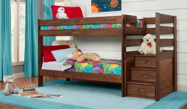 Chestnut Twin/Twin Stair Step Bunked Steps image