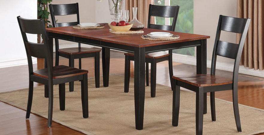 Black & Cherry Dining Table & 4 Chairs image