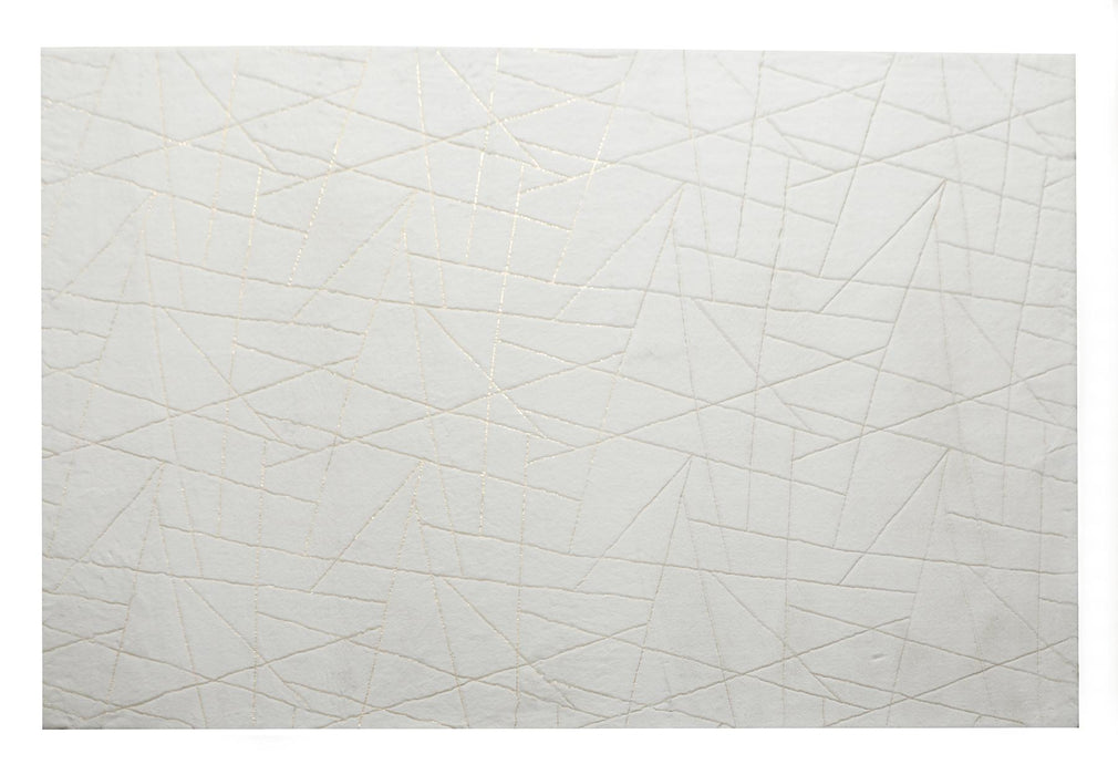 White W/ Gold Accent Rug Accent Emma Collection image