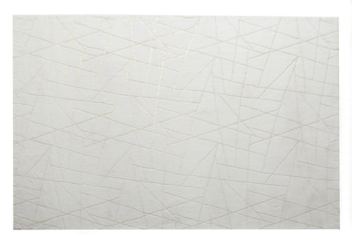 White W/ Gold Accent Rug Accent Emma Collection image