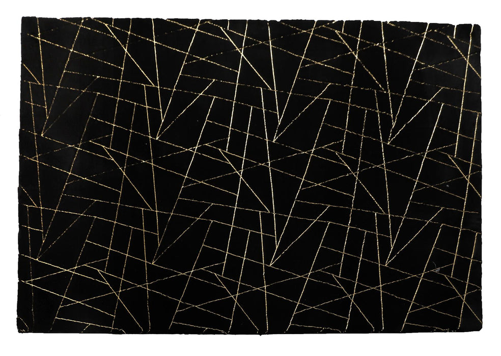 Black W/ Gold Accent Rug Emma Collection image