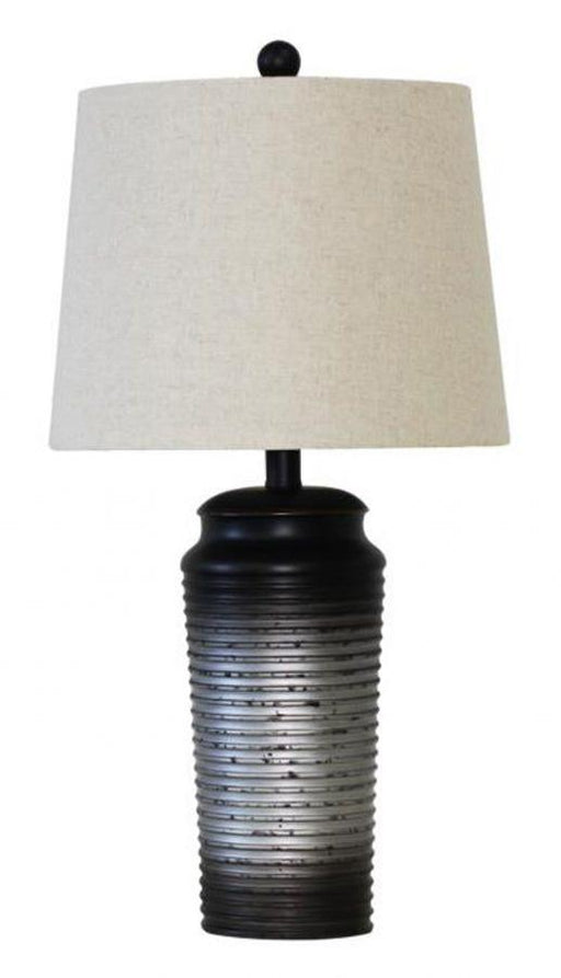 Black/Silver Resin Table Lamps 2Pc Set image