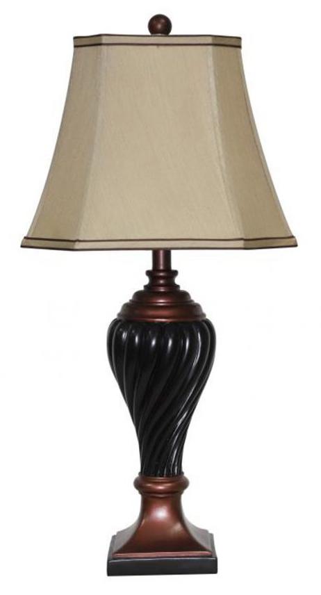 Black/Copper Resin Table Lamps 2Pc Set image