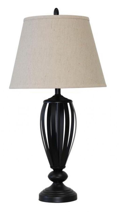 Black Metal Table Lamps 2Pc Set image