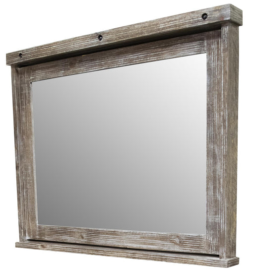 Industrial Barnwood Swivel Mirror image