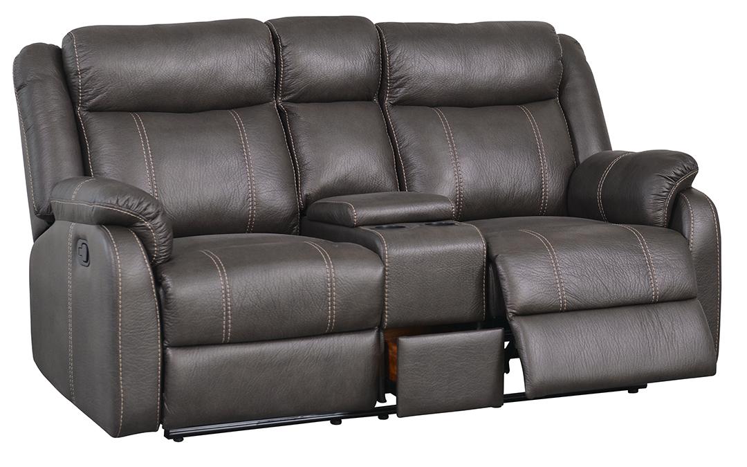 Gin Rummy Charcoal Reclining Console Loveseat image