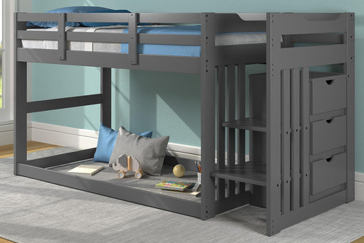 Gray Twin/Twin Stair Bunk Lowloft image