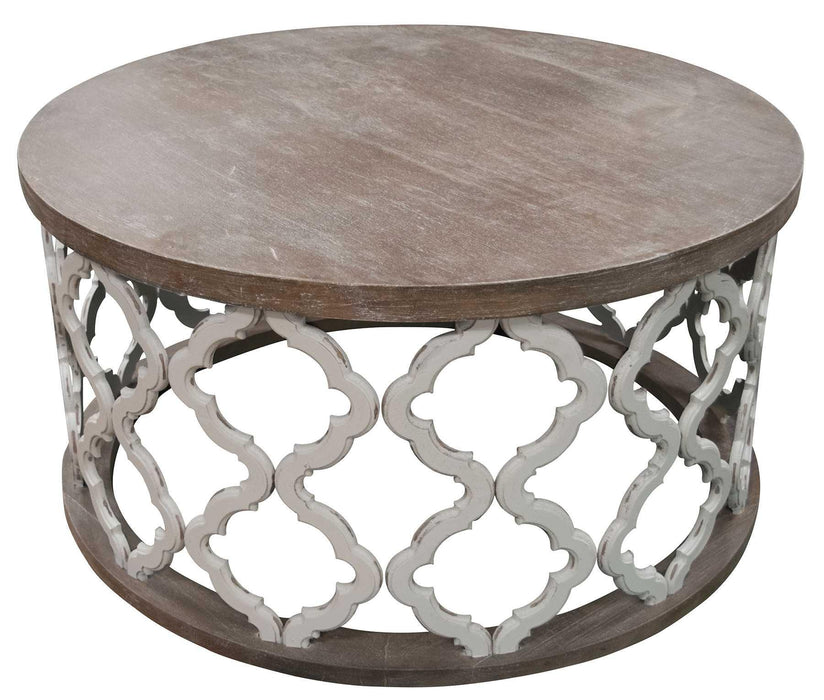 Nero White/Ash Brocade Round Coffee Table image