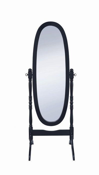 Transitional Black Cheval Mirror