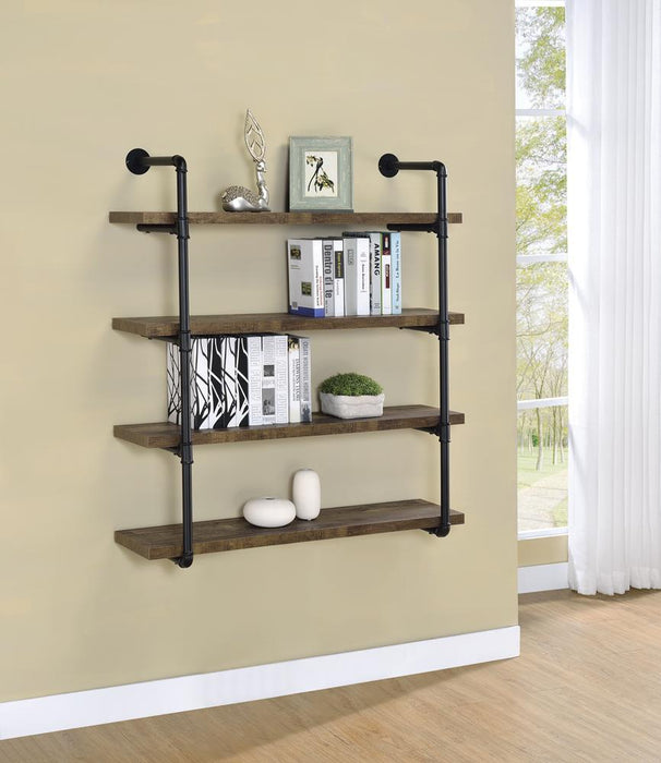 Elmcrest 40-inch Wall Shelf Black and Grey Driftwood