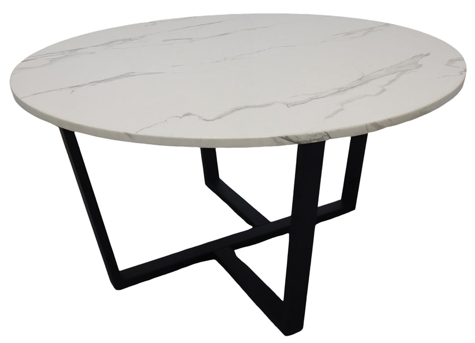 Fuji Whitemarble/Blk Metal Legs Coffee Table