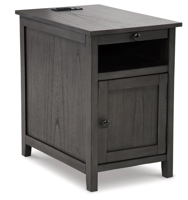 Claypool Gray Chairside Table W/ Usb Ports
