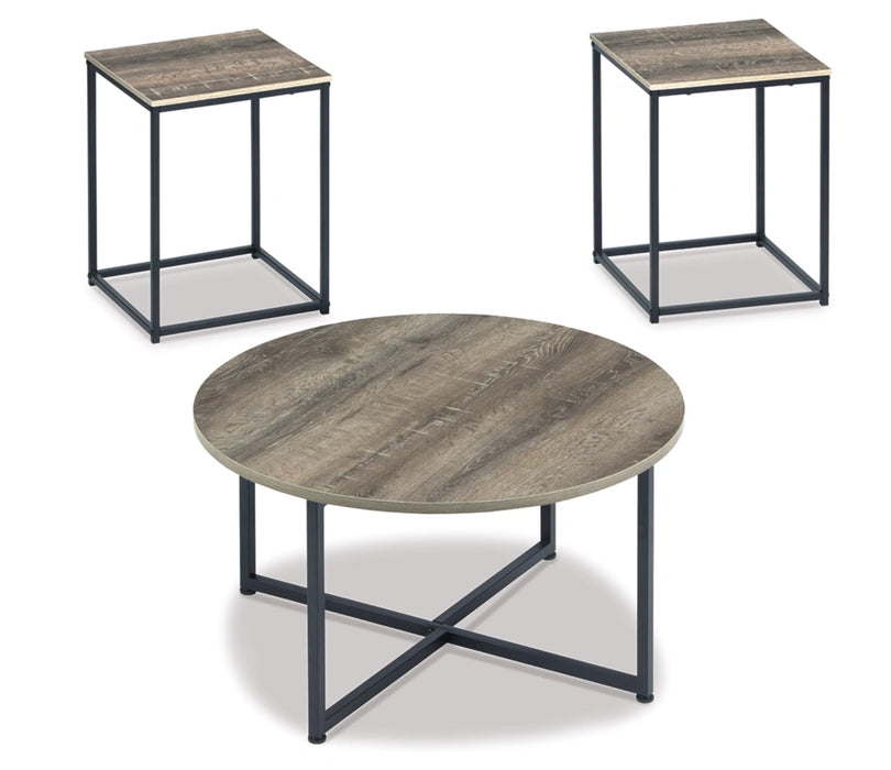 Fishers Brown/Black Coffee Table W/ 2 End Tables