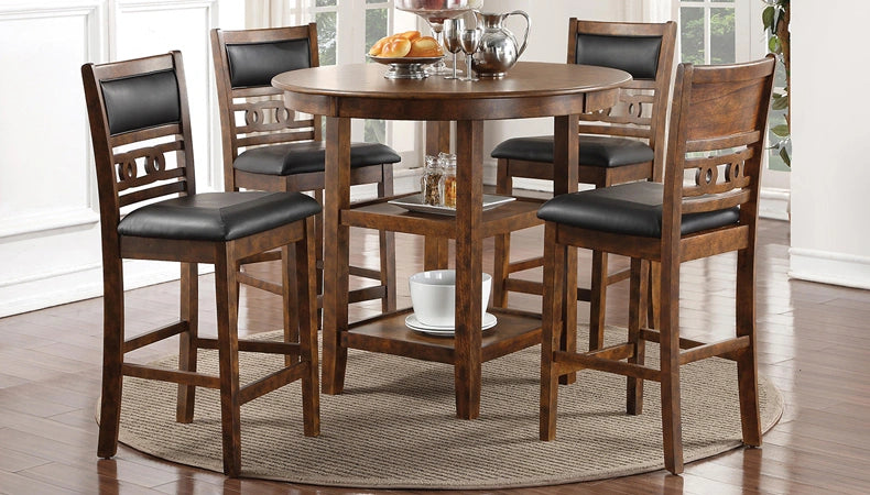 Gia Brown Pub Table & 4 Chairs