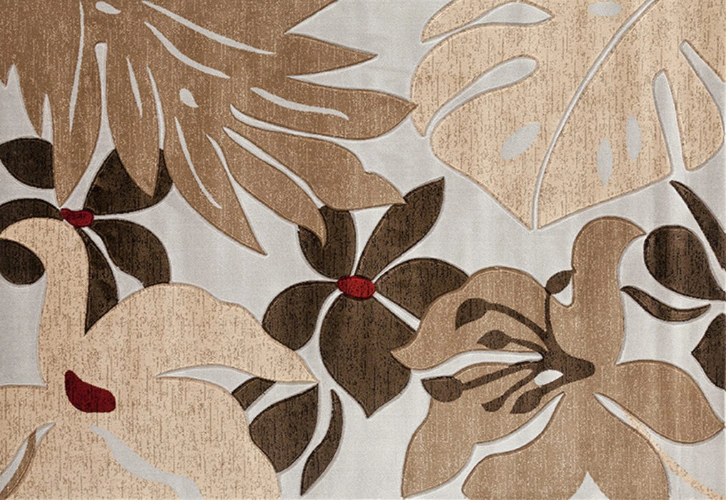 Light Grey/Dark Brown Rug Glamor Collection