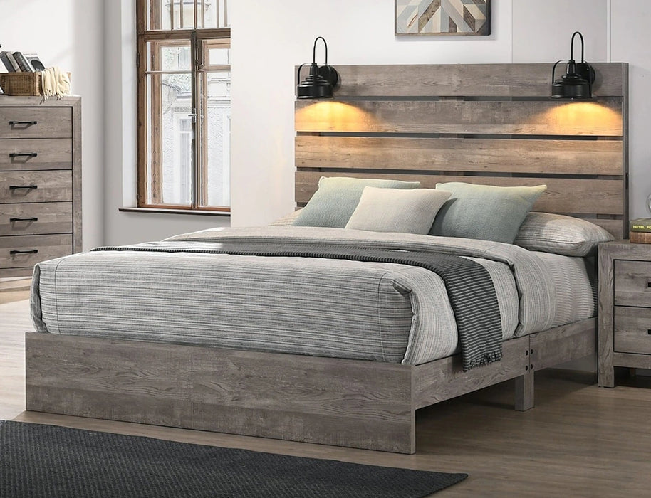 Cameron Grey King Panel Bed
