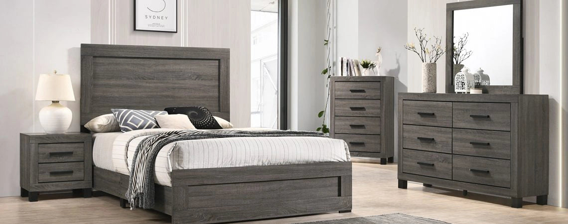 Salt Creek Grey Queen Bed, Dresser, Mirror