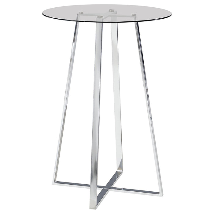 G100026 Contemporary Chrome and Glass Bar Table image
