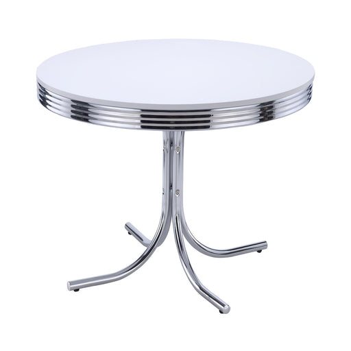 Retro White and Chrome Dining Table image