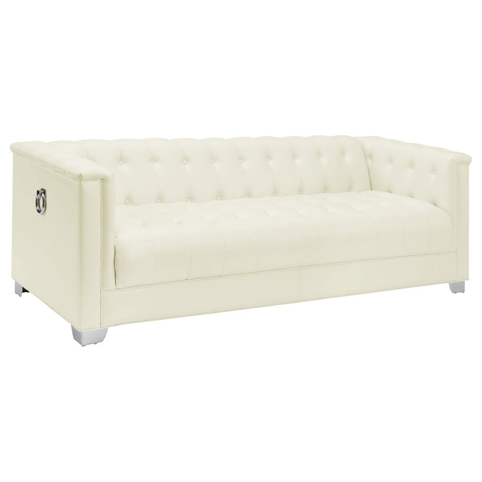 Chaviano Contemporary White Sofa image